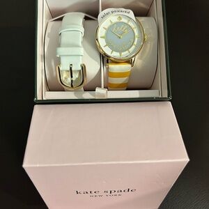 kate spade Yellow and White Striped Women's Watch